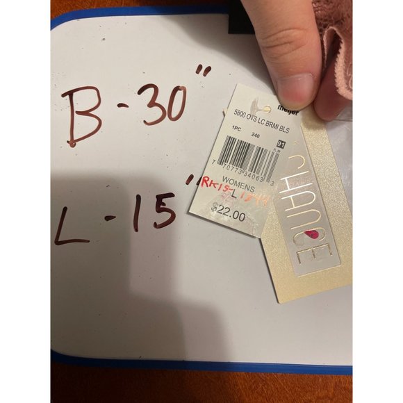 Women's Lace Brim Cropped Tank Top - BKK Chance Dusty Pink Large - Picture 6 of 7